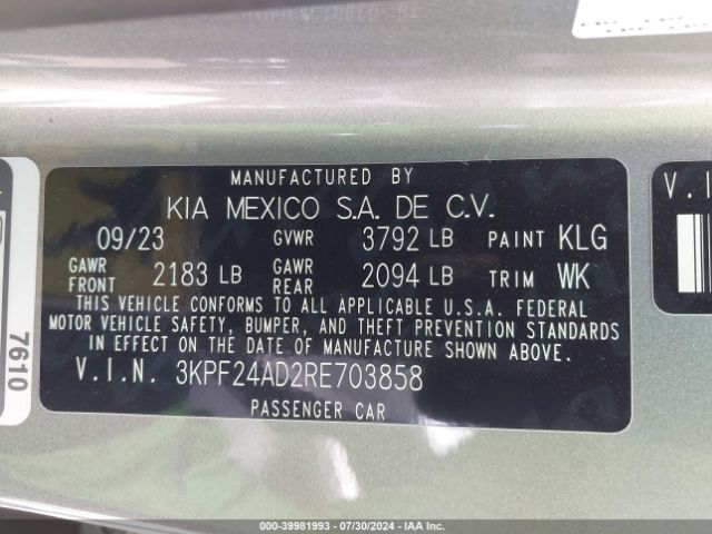 Photo 8 VIN: 3KPF24AD2RE703858 - KIA FORTE 