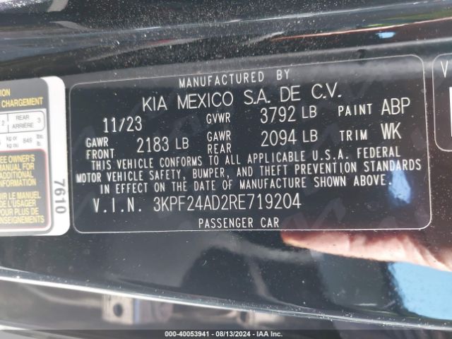 Photo 8 VIN: 3KPF24AD2RE719204 - KIA FORTE 