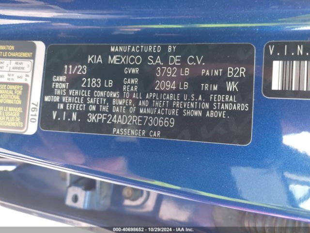 Photo 8 VIN: 3KPF24AD2RE730669 - KIA FORTE 