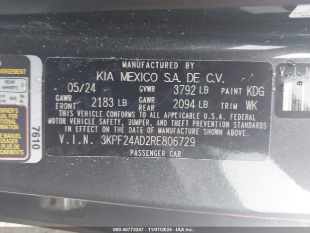 Photo 8 VIN: 3KPF24AD2RE806729 - KIA FORTE 