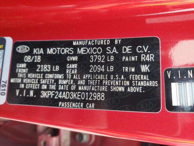 Photo 9 VIN: 3KPF24AD3KE012988 - KIA FORTE FE 