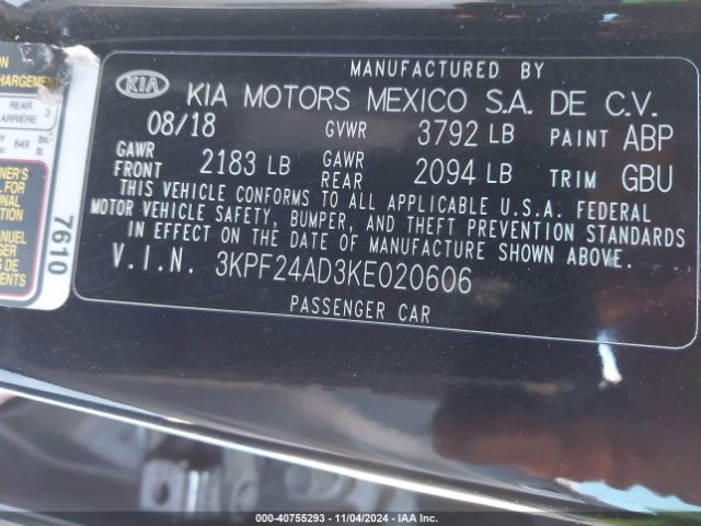 Photo 8 VIN: 3KPF24AD3KE020606 - KIA FORTE 