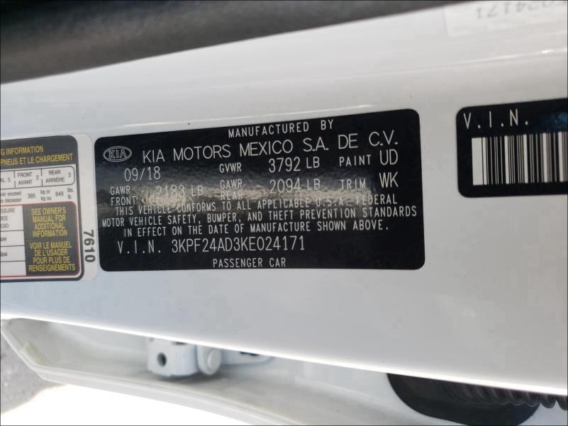 Photo 9 VIN: 3KPF24AD3KE024171 - KIA FORTE FE 