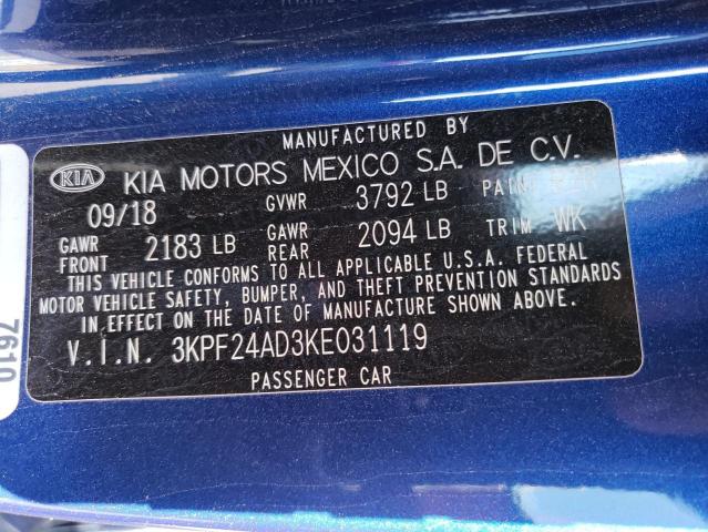 Photo 11 VIN: 3KPF24AD3KE031119 - KIA FORTE FE 