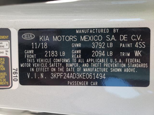 Photo 9 VIN: 3KPF24AD3KE061494 - KIA FORTE FE 