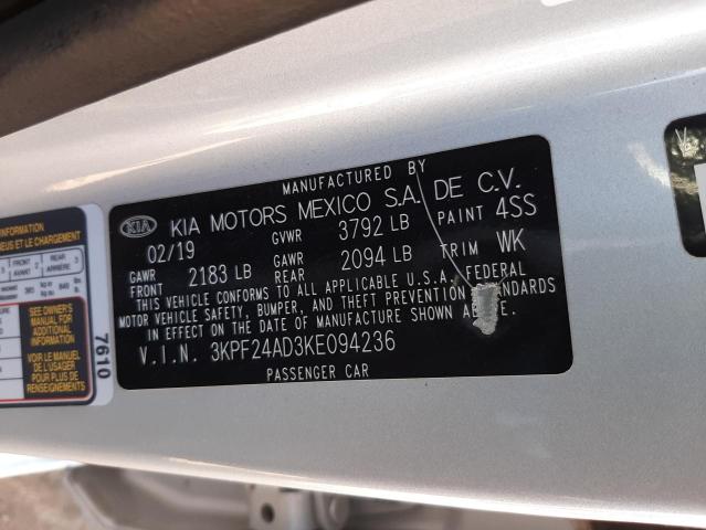 Photo 9 VIN: 3KPF24AD3KE094236 - KIA FORTE FE 