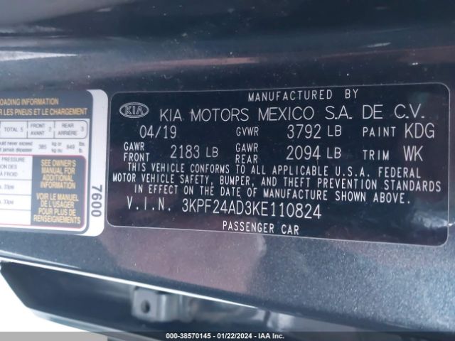 Photo 8 VIN: 3KPF24AD3KE110824 - KIA FORTE 