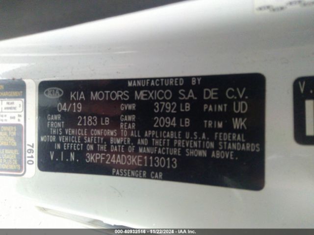 Photo 8 VIN: 3KPF24AD3KE113013 - KIA FORTE 