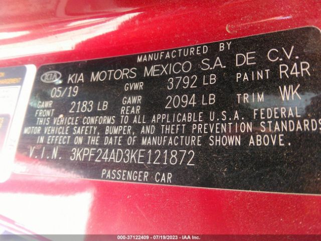 Photo 8 VIN: 3KPF24AD3KE121872 - KIA FORTE 