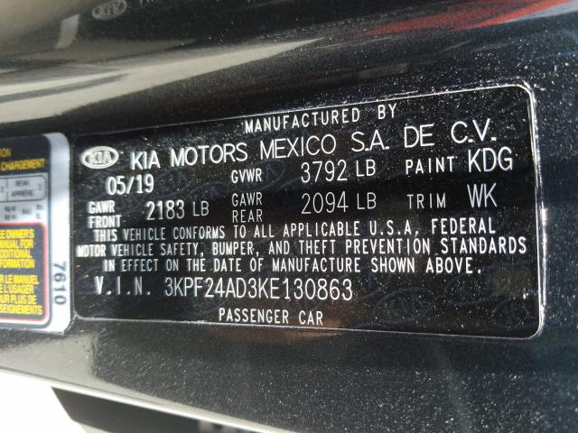 Photo 9 VIN: 3KPF24AD3KE130863 - KIA FORTE FE 