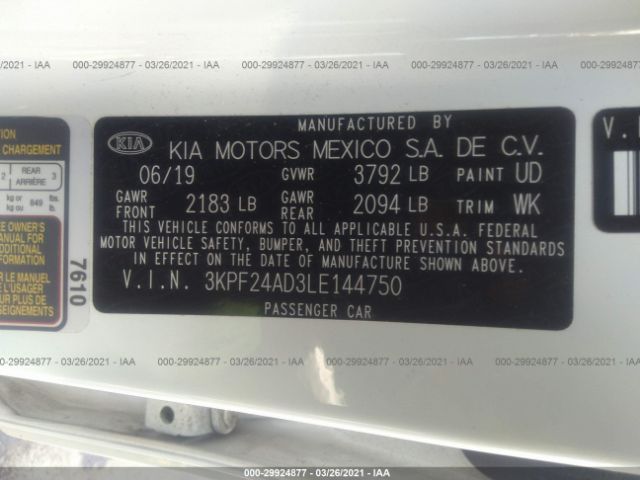 Photo 8 VIN: 3KPF24AD3LE144750 - KIA FORTE 