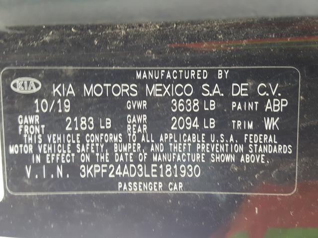 Photo 9 VIN: 3KPF24AD3LE181930 - KIA FORTE FE 