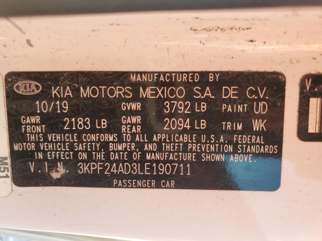 Photo 11 VIN: 3KPF24AD3LE190711 - KIA FORTE FE 