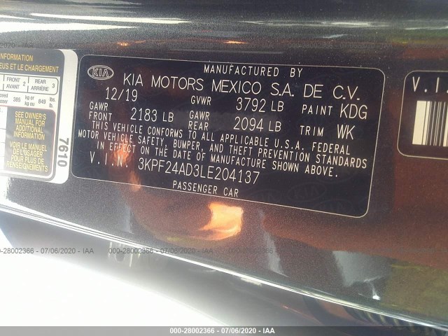 Photo 8 VIN: 3KPF24AD3LE204137 - KIA FORTE 