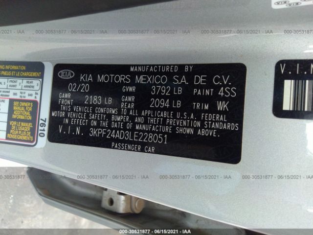 Photo 8 VIN: 3KPF24AD3LE228051 - KIA FORTE 