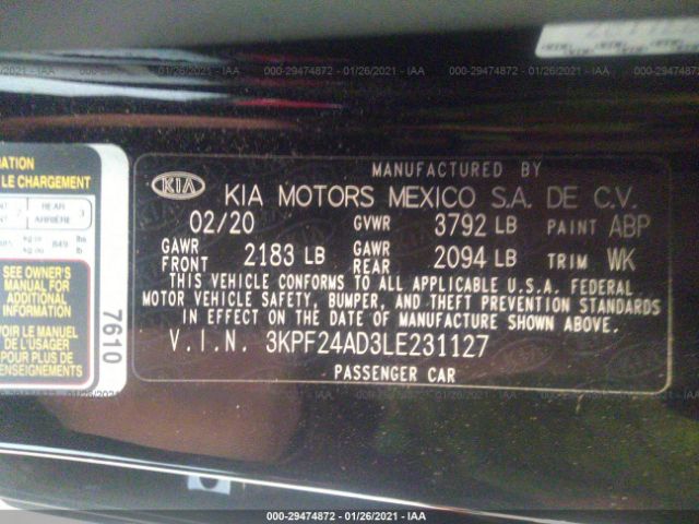 Photo 8 VIN: 3KPF24AD3LE231127 - KIA FORTE 