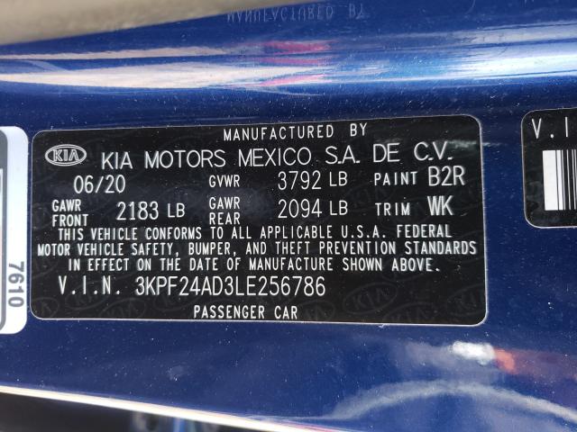 Photo 9 VIN: 3KPF24AD3LE256786 - KIA FORTE FE 