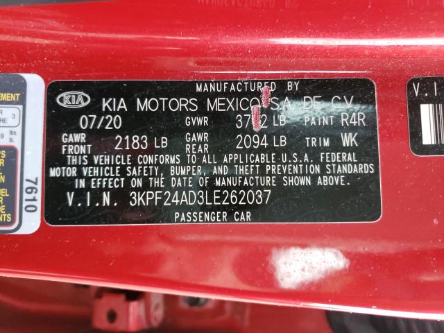 Photo 9 VIN: 3KPF24AD3LE262037 - KIA FORTE FE 