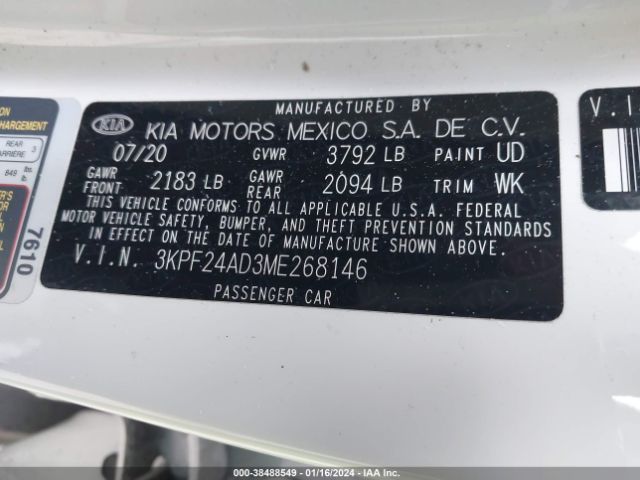 Photo 8 VIN: 3KPF24AD3ME268146 - KIA FORTE 