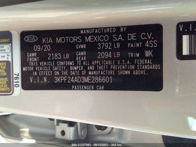 Photo 8 VIN: 3KPF24AD3ME286601 - KIA FORTE 