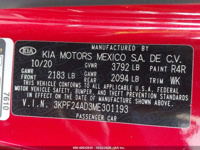 Photo 8 VIN: 3KPF24AD3ME301193 - KIA FORTE 