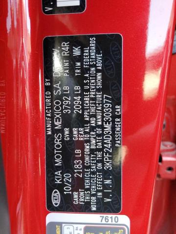 Photo 11 VIN: 3KPF24AD3ME303977 - KIA FORTE FE 