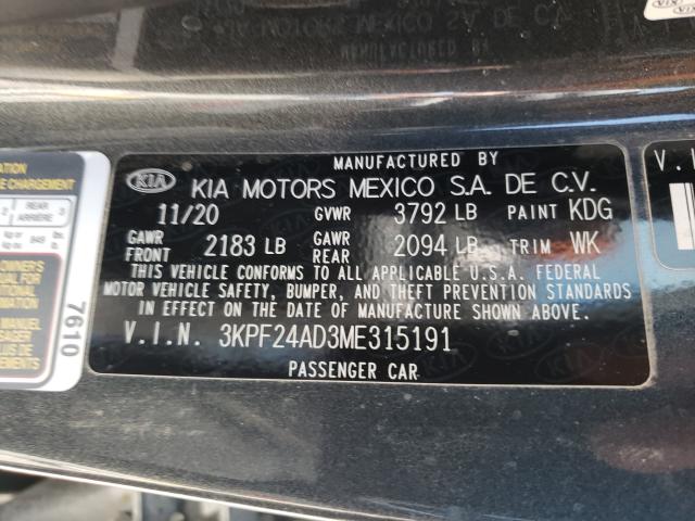 Photo 9 VIN: 3KPF24AD3ME315191 - KIA FORTE FE 