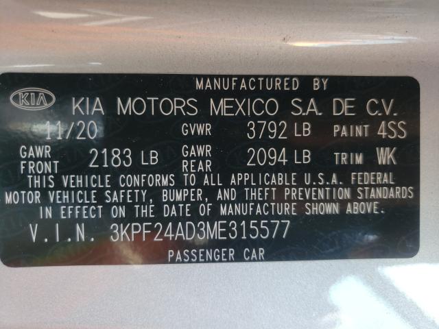 Photo 9 VIN: 3KPF24AD3ME315577 - KIA FORTE FE 