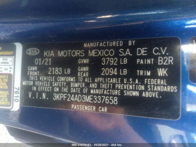 Photo 8 VIN: 3KPF24AD3ME337658 - KIA FORTE 