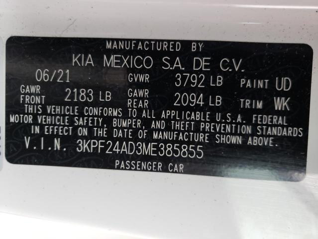 Photo 9 VIN: 3KPF24AD3ME385855 - KIA FORTE FE 