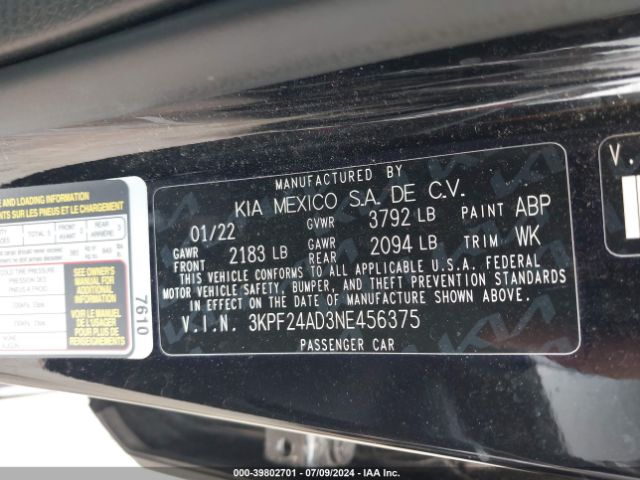 Photo 8 VIN: 3KPF24AD3NE456375 - KIA FORTE 