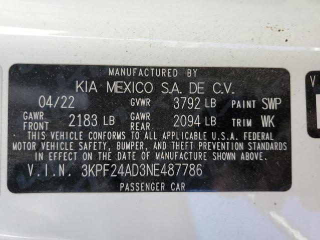 Photo 12 VIN: 3KPF24AD3NE487786 - KIA FORTE FE 