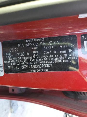 Photo 9 VIN: 3KPF24AD3NE490624 - KIA FORTE FE 