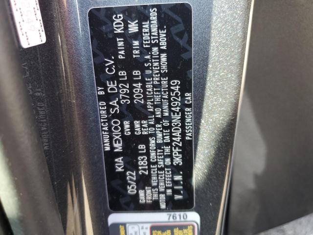 Photo 11 VIN: 3KPF24AD3NE492549 - KIA FORTE FE 