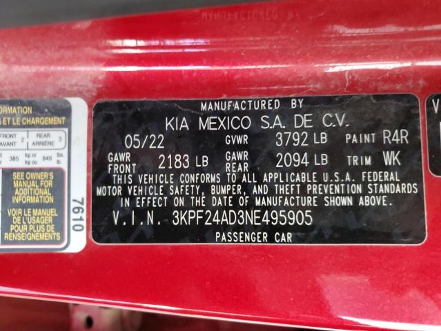 Photo 11 VIN: 3KPF24AD3NE495905 - KIA FORTE FE 