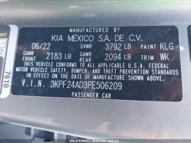 Photo 8 VIN: 3KPF24AD3PE506209 - KIA FORTE 