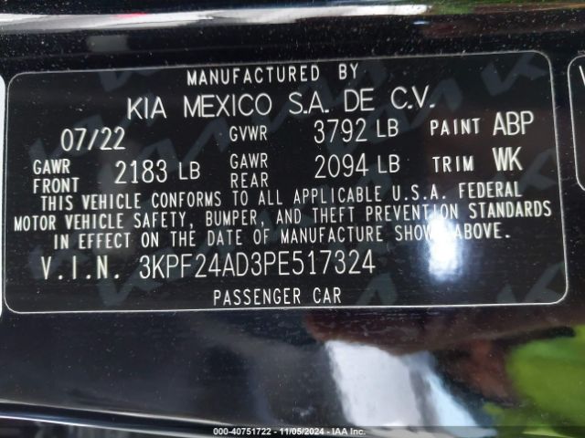 Photo 8 VIN: 3KPF24AD3PE517324 - KIA FORTE 