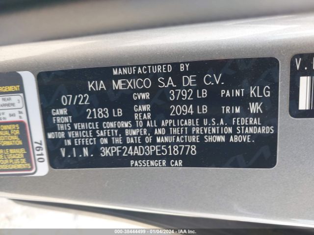 Photo 8 VIN: 3KPF24AD3PE518778 - KIA FORTE 