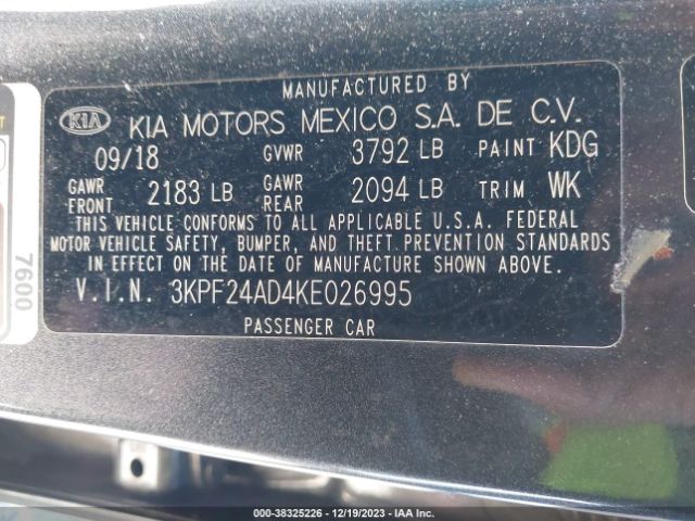 Photo 8 VIN: 3KPF24AD4KE026995 - KIA FORTE 