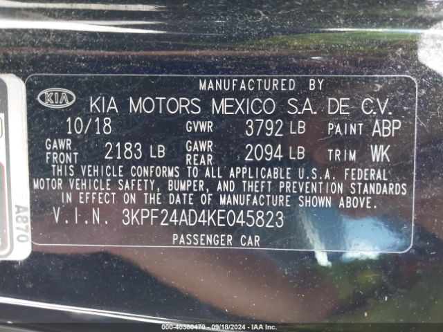 Photo 8 VIN: 3KPF24AD4KE045823 - KIA FORTE 