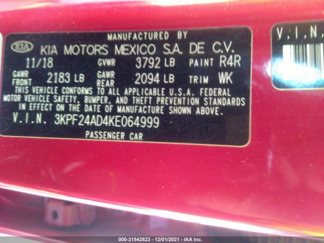 Photo 8 VIN: 3KPF24AD4KE064999 - KIA FORTE 