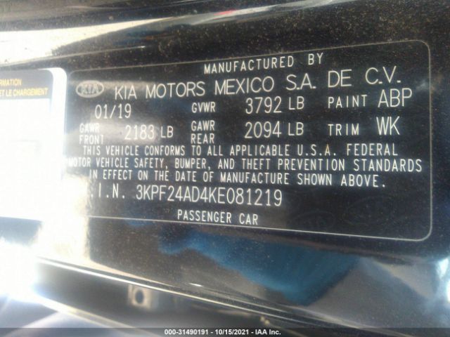 Photo 8 VIN: 3KPF24AD4KE081219 - KIA FORTE 