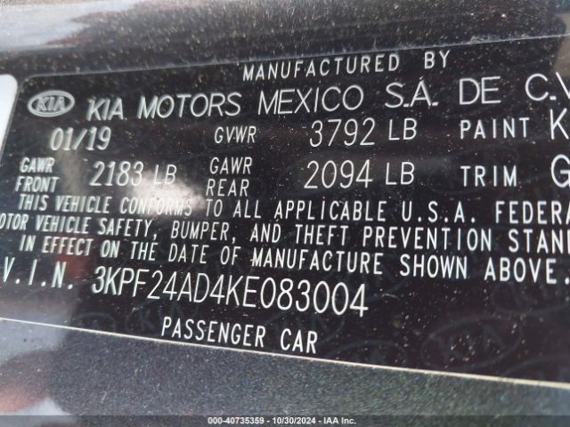 Photo 8 VIN: 3KPF24AD4KE083004 - KIA FORTE 