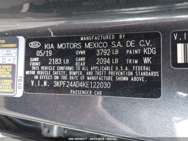 Photo 8 VIN: 3KPF24AD4KE122030 - KIA FORTE 