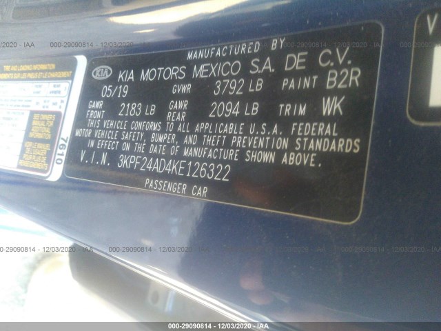 Photo 8 VIN: 3KPF24AD4KE126322 - KIA FORTE 