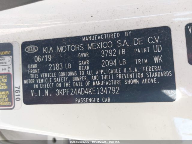 Photo 8 VIN: 3KPF24AD4KE134792 - KIA FORTE 