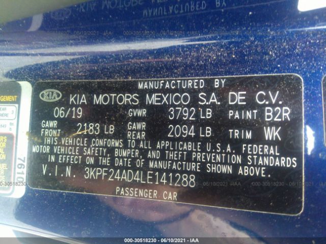 Photo 8 VIN: 3KPF24AD4LE141288 - KIA FORTE 