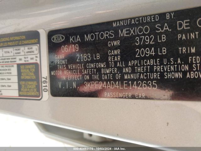 Photo 8 VIN: 3KPF24AD4LE142635 - KIA FORTE 