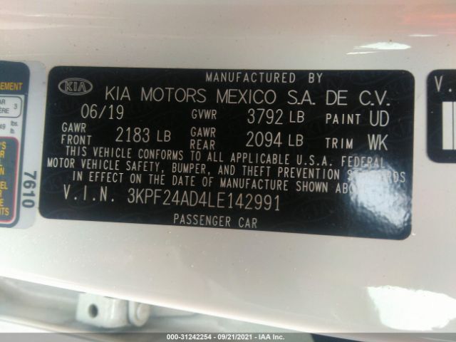 Photo 8 VIN: 3KPF24AD4LE142991 - KIA FORTE 