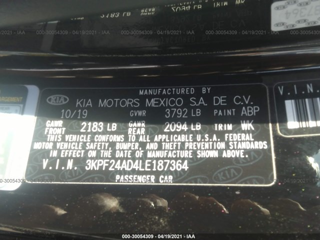 Photo 8 VIN: 3KPF24AD4LE187364 - KIA FORTE 